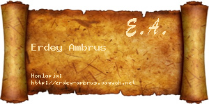 Erdey Ambrus névjegykártya