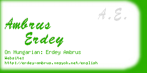 ambrus erdey business card